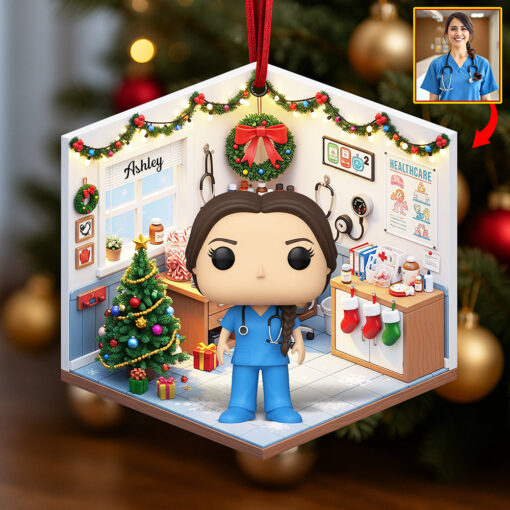Cute Nurse Christmas Ornament - Custom Photo Gifts For Nurse 05pgqn060925 - Image 2