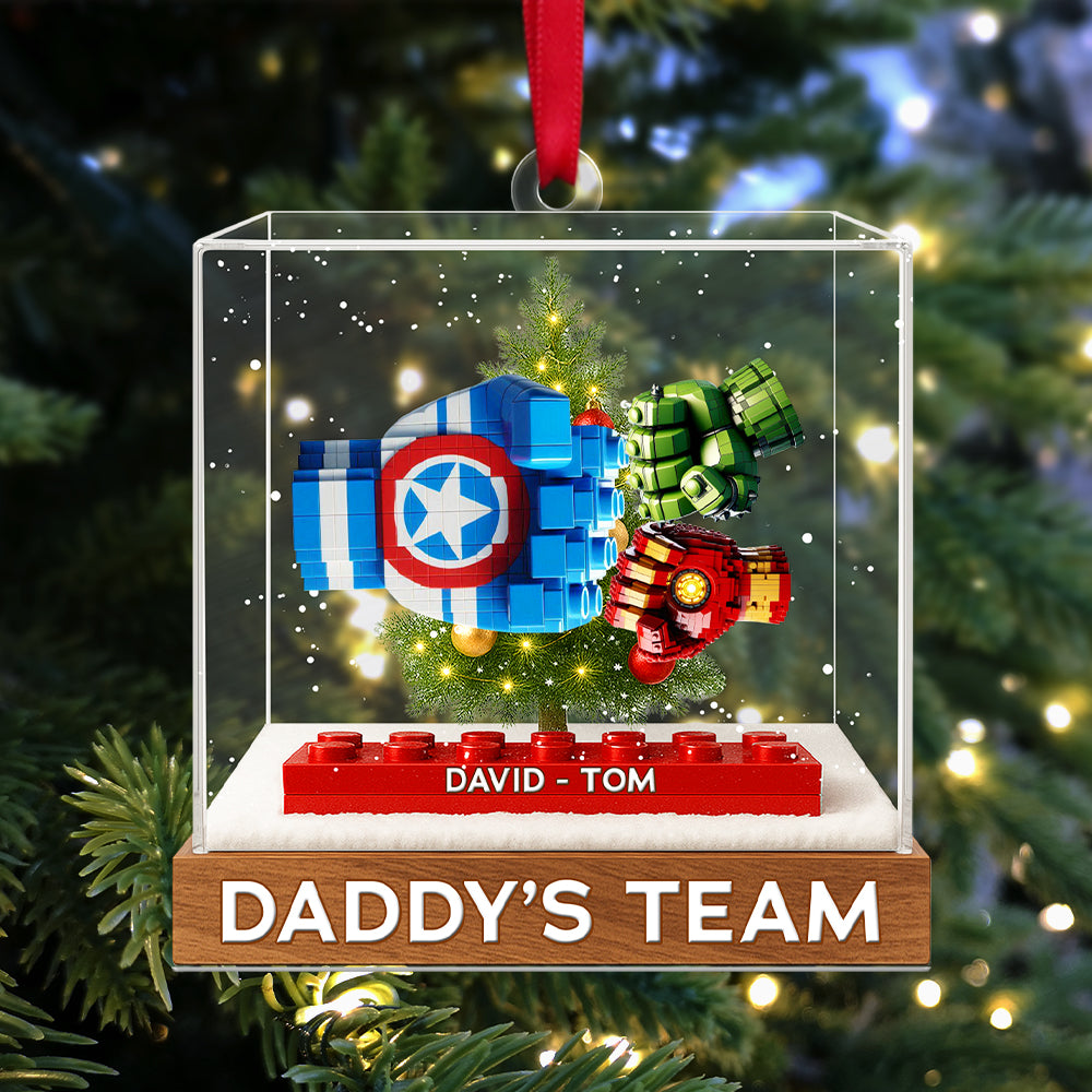 Alternative view of Daddy's Dream Team Personalized Christmas Gifts For Dad Acrylic Ornament 03ohtn110825