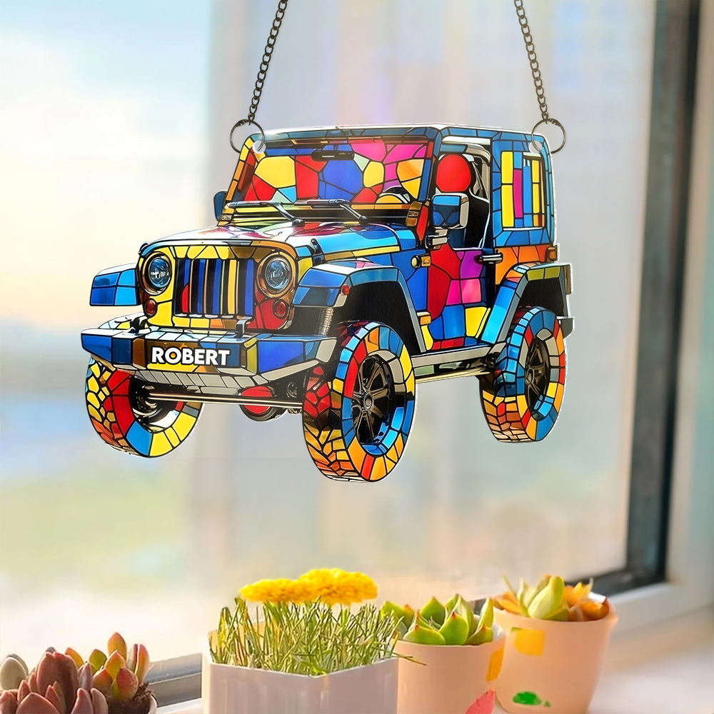 Alternative view of Dazzling Adventure Car Suncatcher - Personalized Gifts For Off-road Lovers 03TGPU080725