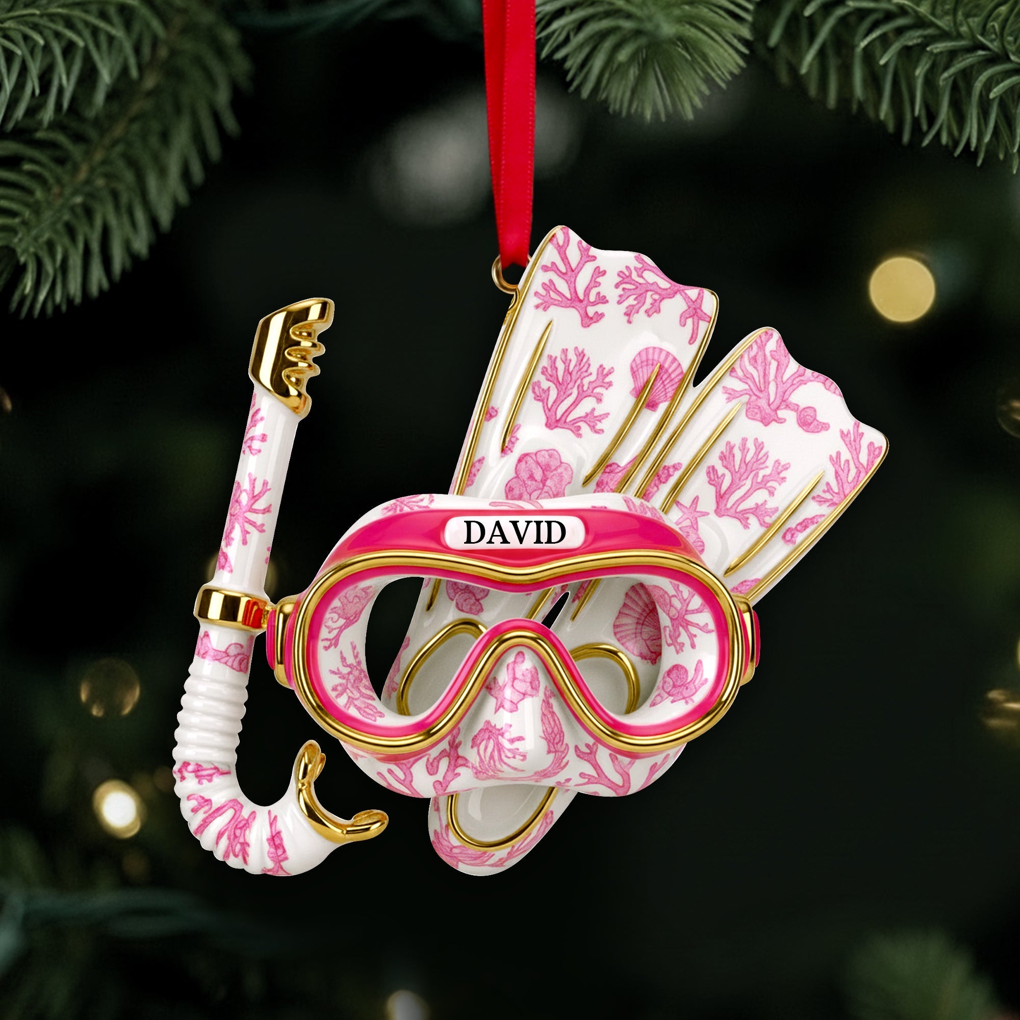 Deep Sea Diver's Toile Christmas Ornament - Personalized Gifts For Scuba Diving Lovers 03PGLU201025
