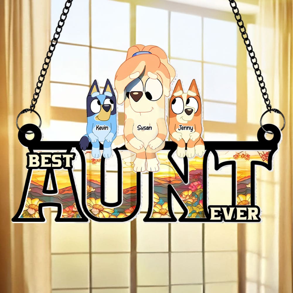 Dog Aunt Suncatcher Ornament - Personalized Gifts For Aunt 022ohti100425