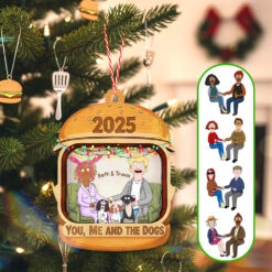 Dog Lover Couple Ornament - Personalized Gifts For Couple Christmas Ornament 01TGMG050925HG