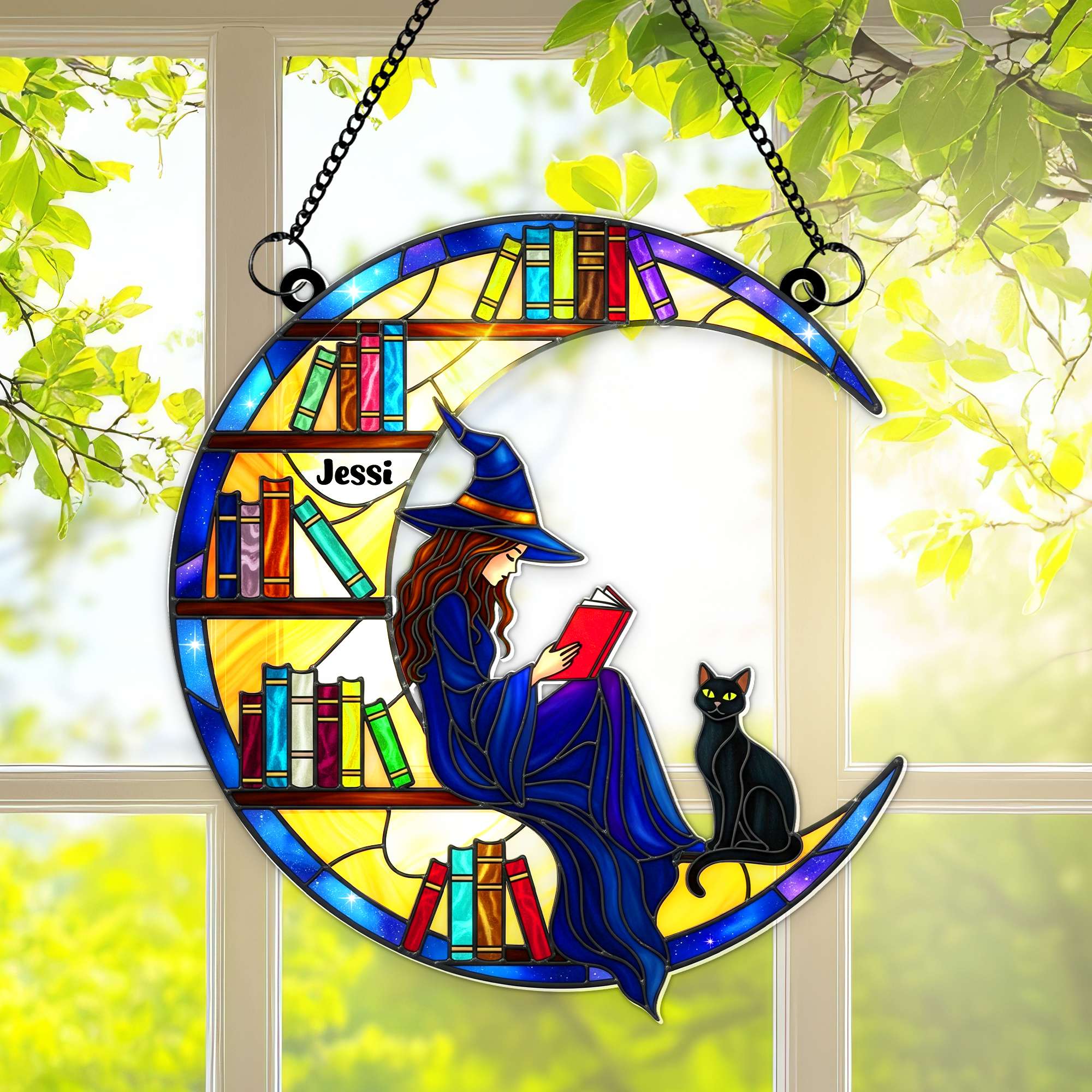 Alternative view of Dreamy Chapters Suncatcher Ornament - Personalized Gifts For Book Lovers 04NALU250625