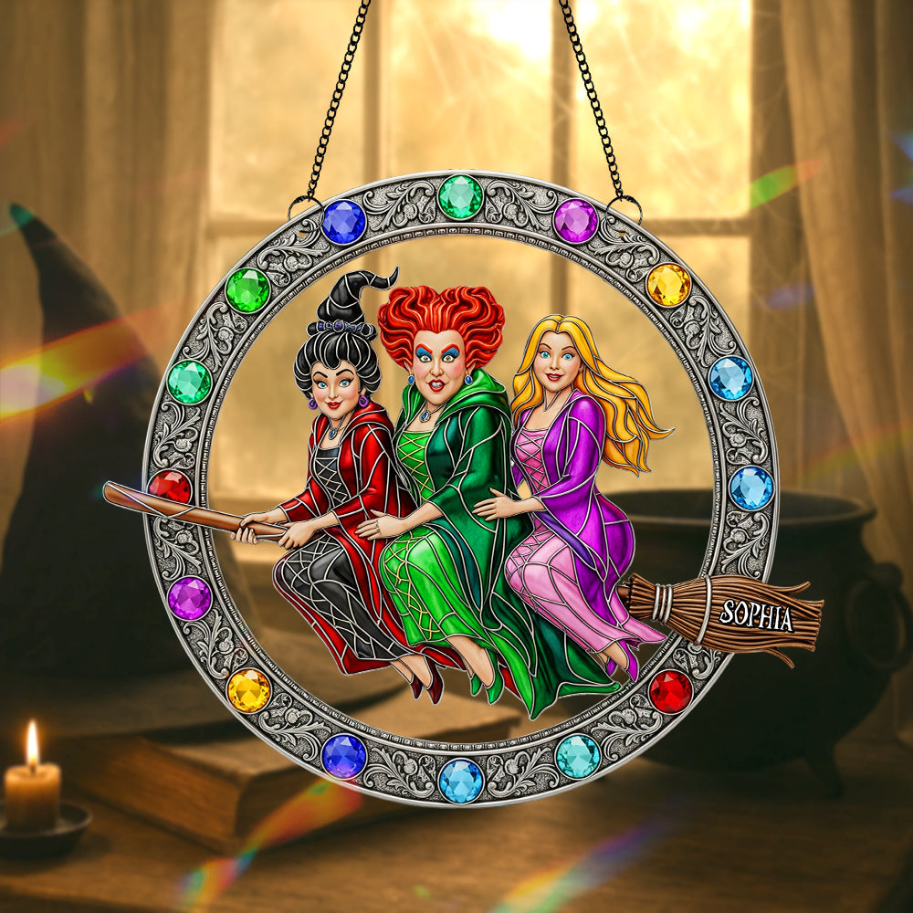 Alternative view of Enchanted Witches Trio Suncatcher - Personalized Gifts For Witch Lovers 04ohtn190825