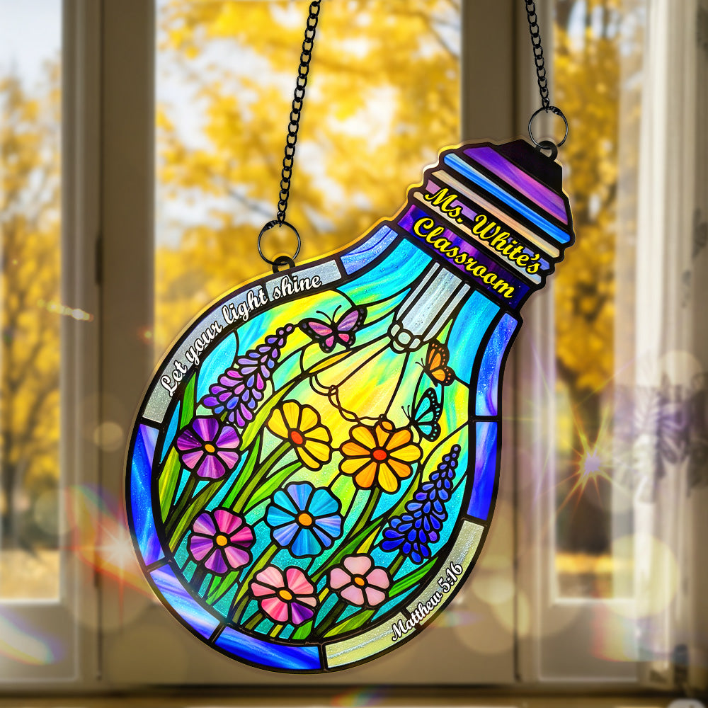 Alternative view of Encourage Lightbulb Suncatcher Ornament, Personalized Gifts For Teacher 01qhmg080825