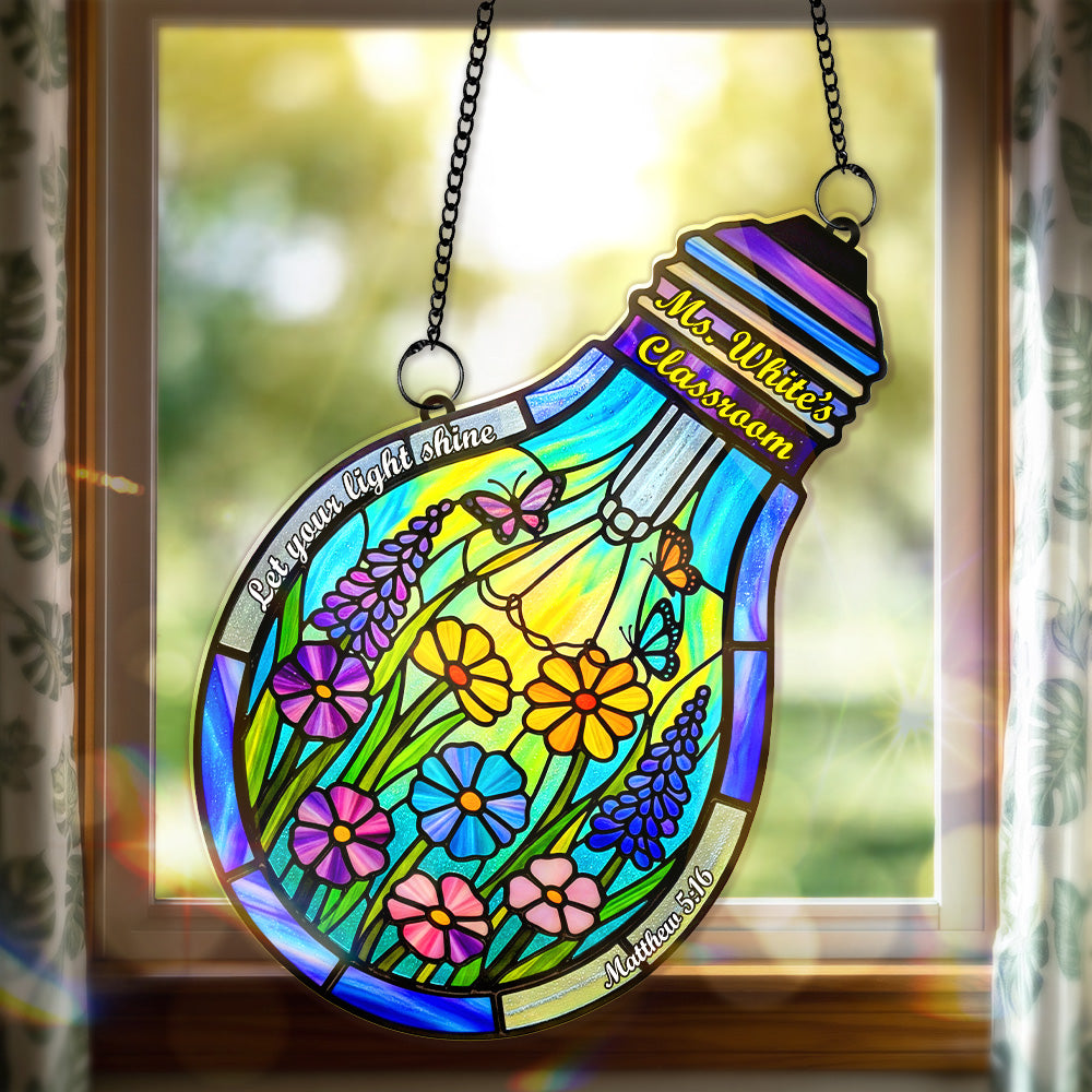 Encourage Lightbulb Suncatcher Ornament, Personalized Gifts For Teacher 01qhmg080825