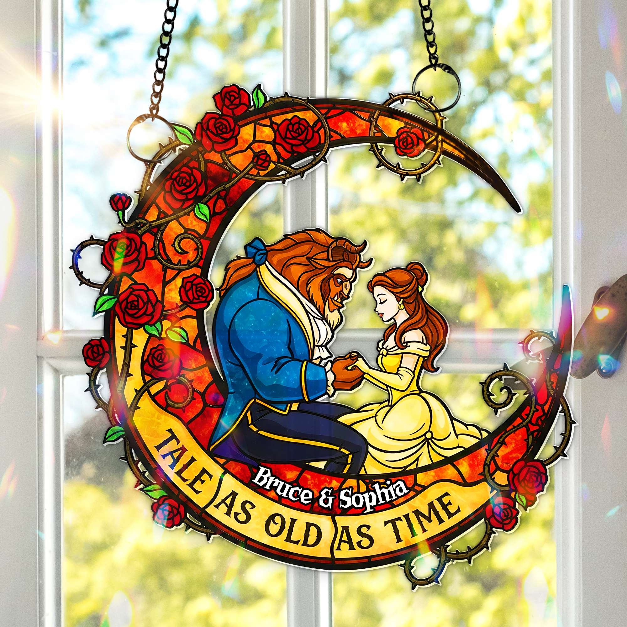 Alternative view of Fairytale Couple Suncatcher Ornament - Personalized Gifts For Couple 01HULU080825