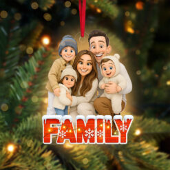 Alternative view of Family Cartoon Art Ornament - Custom Photo Gifts For Family 04pgta110825