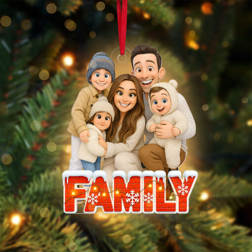 Family Cartoon Art Ornament - Custom Photo Gifts For Family 04pgta110825 - Image 2