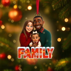 Family Cartoon Art Ornament - Custom Photo Gifts For Family 04pgta110825