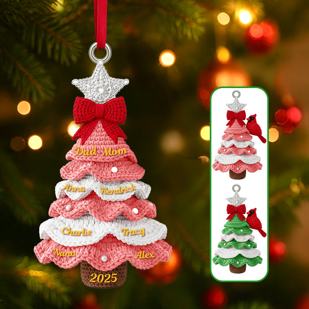 Alternative view of Family Christmas Tree Acrylic Ornament - Personalized Gift For Christmas 02NAMG060925