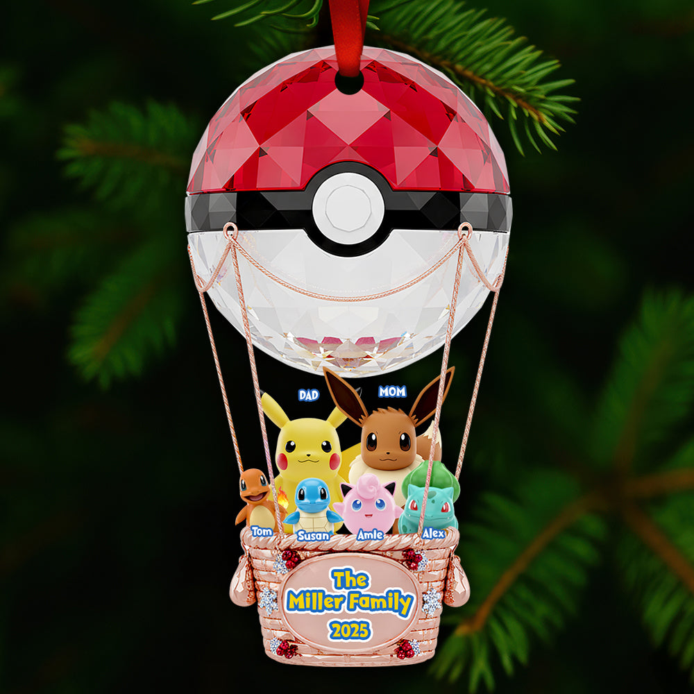 Family Hot Air Balloon Christmas Ornament Personalized Gifts For Family 02NADT270925