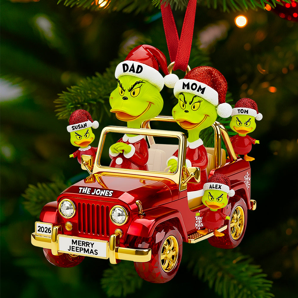 Alternative view of Family On Off-road Car Ornament - Personalized Christmas Gifts For Family 04DTDT250925