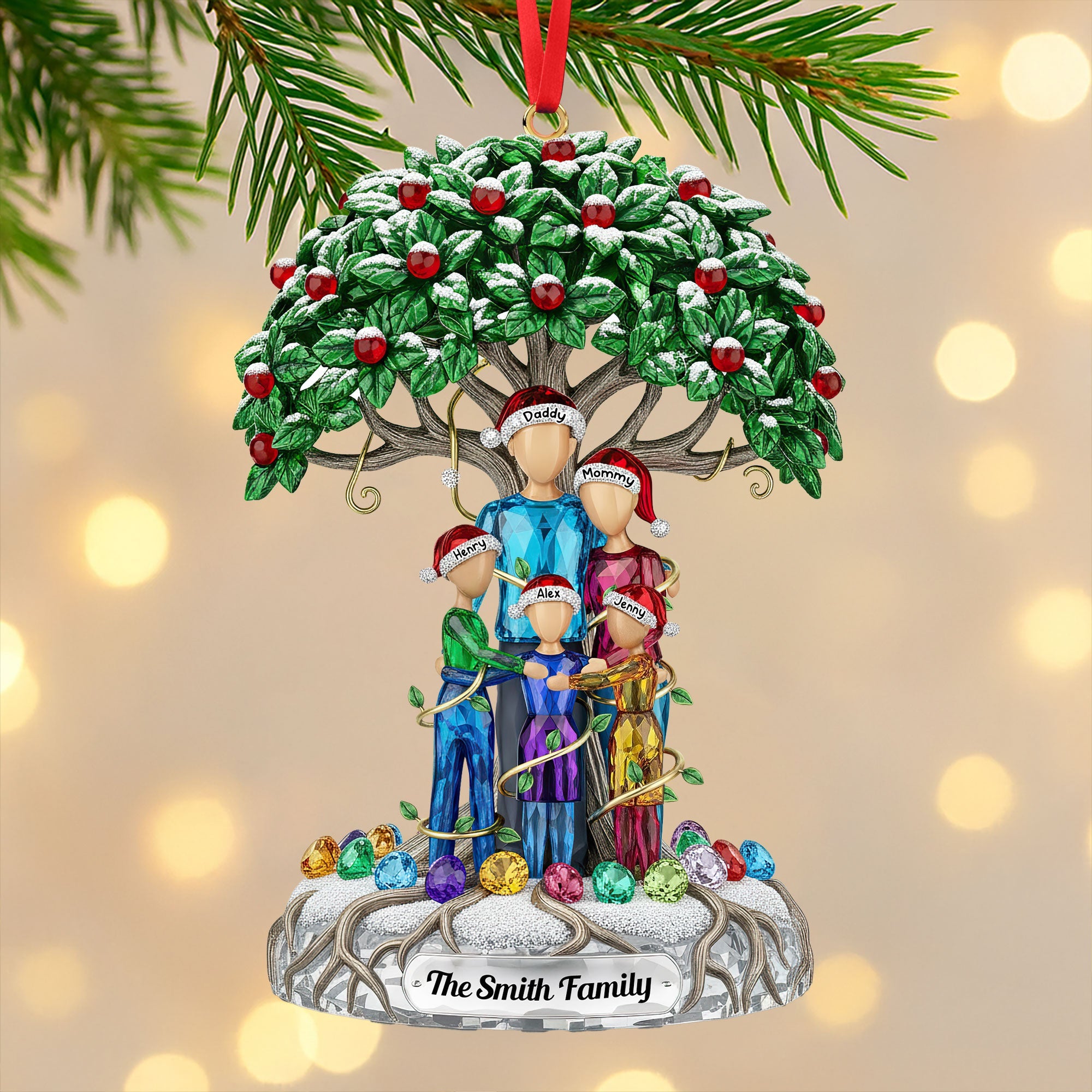 Family Tree Ornament - Personalized Gifts For Family 04huti240925