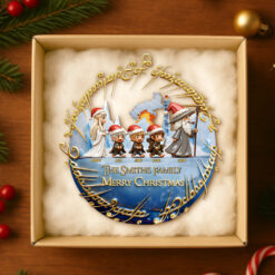 Alternative view of Family Walking To The Fantasy World Ornament, Personalized Gifts For Family 02qhtn081025