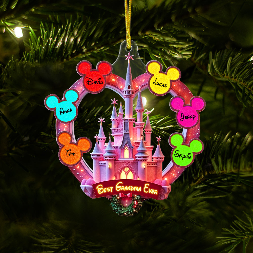 Alternative view of Fantasy Castle Personalized Gifts For Mom/Grandma Acrylic Ornament 05tgtn080825