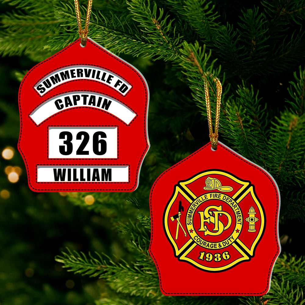 Fire Protection Fire Department Logo, Personalized Shape Ornament