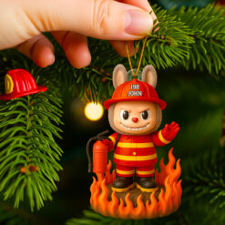 Alternative view of Firefighter Bunny Christmas Ornament Personalized Gifts For Firefighter 05PGDT190825