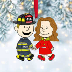 Alternative view of Firefighter Couple Acrylic Ornament 04qhtn281124-NEW