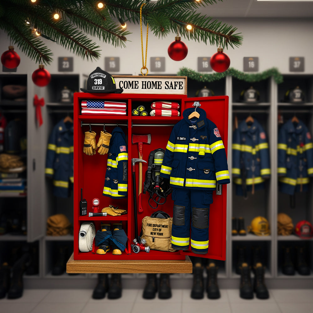 Alternative view of Firefighter Locker Acrylic Ornament, Personalized Christmas Gifts For Firefighter 06qhtn040625