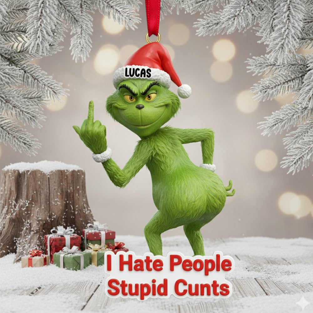 Alternative view of I Hate People Ornament Personalized Funny Gifts For Christmas 03natn061125