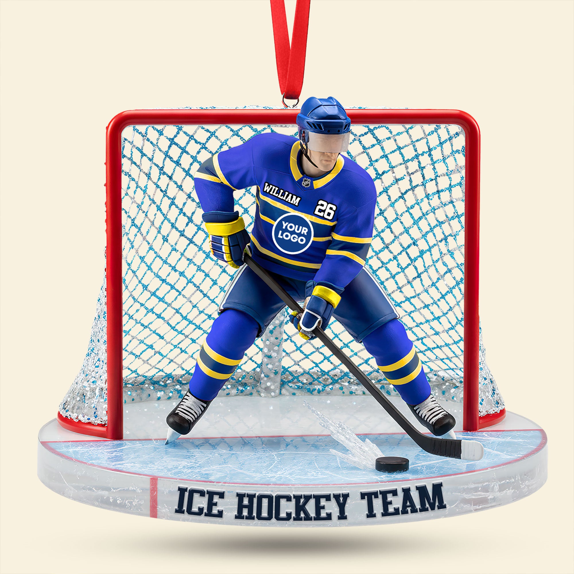 Alternative view of Ice Game Ornament - Personalized Gift For Sport Lover Christmas Ornament 05HUTI091025