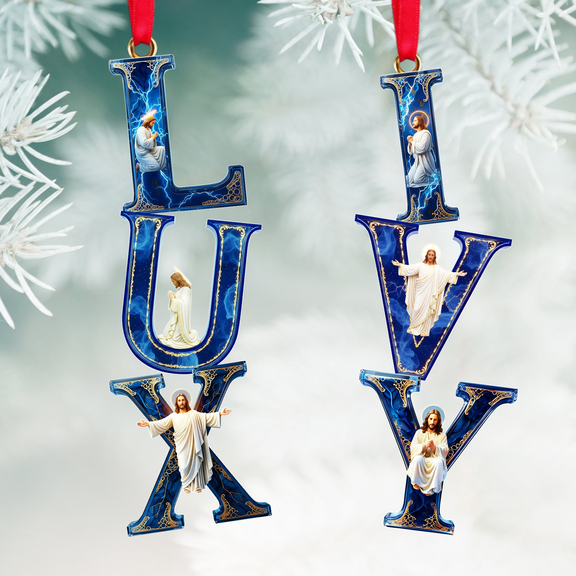 Jesus Alphabet Ornament - Personalized Gift For Christian Christmas Ornament 04HULU281025