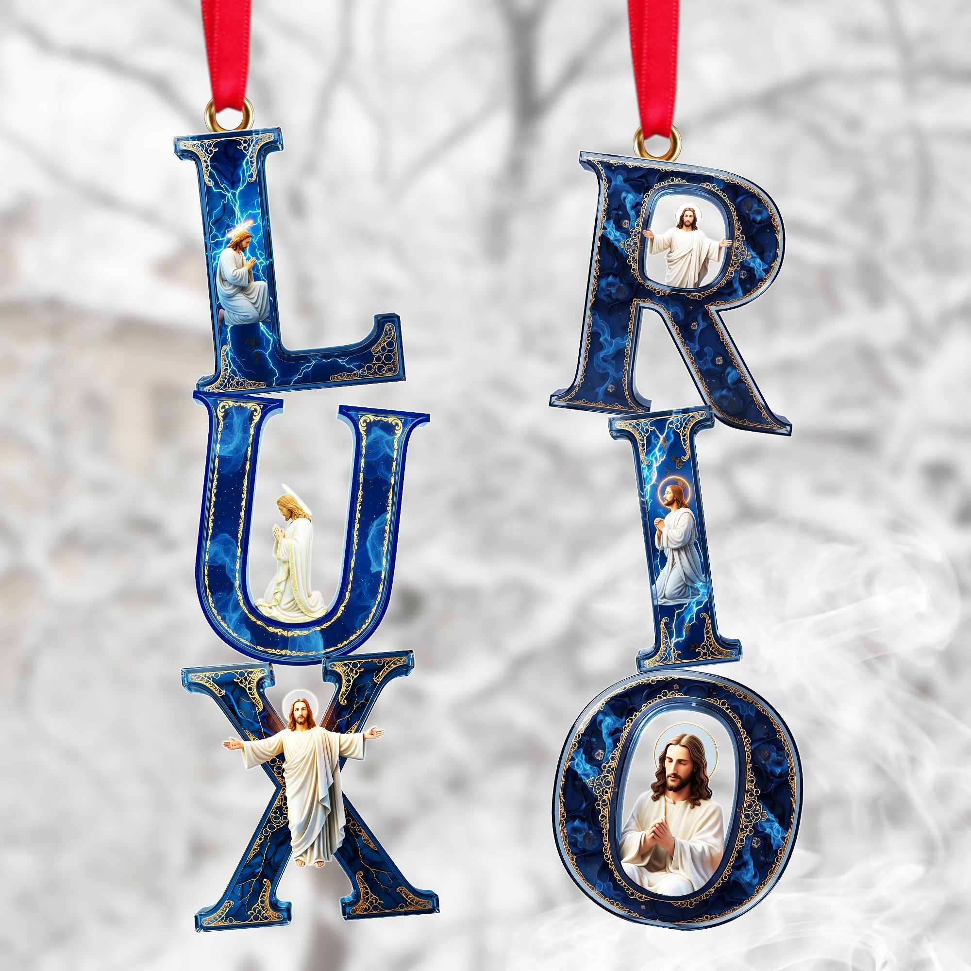 Alternative view of Jesus Alphabet Ornament - Personalized Gift For Christian Christmas Ornament 04HULU281025
