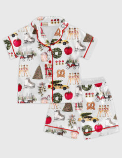 Alternative view of Kid's Christmas In New York Satin Family Pajama Set