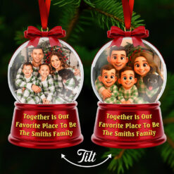 Alternative view of Smiling Family Christmas Lenticular Ornament - Custom Photo Gifts For Family 04PGQN190925