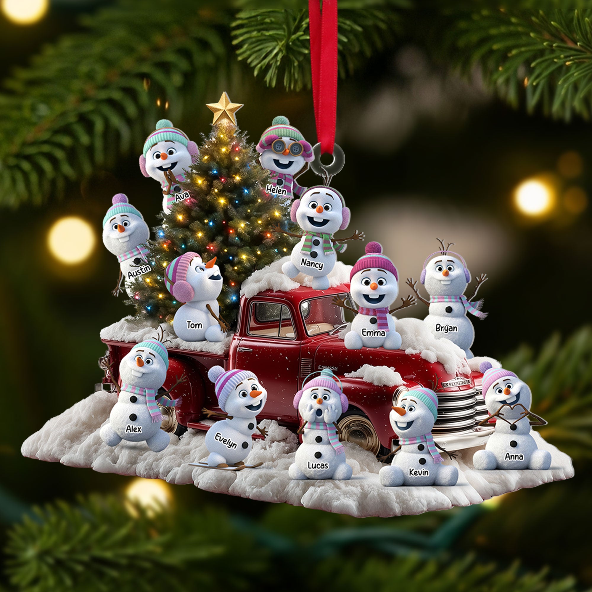 Alternative view of Snowman Family Ornament - Personalized Gifts For Family 04tgti300825