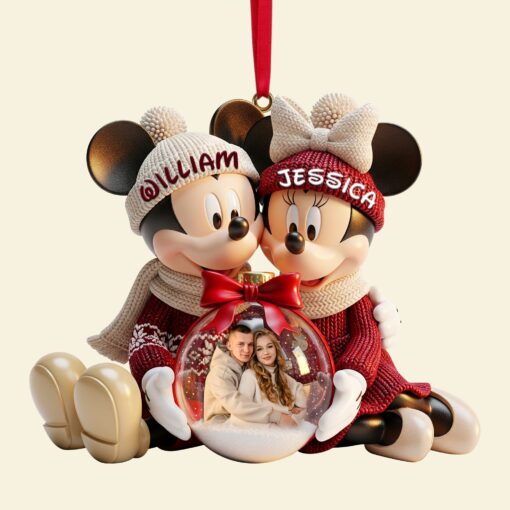 Snowy Embrace Couple Ornament - Personalized Custom Photo Gift For Couples 04PGLU031125 - Image 5