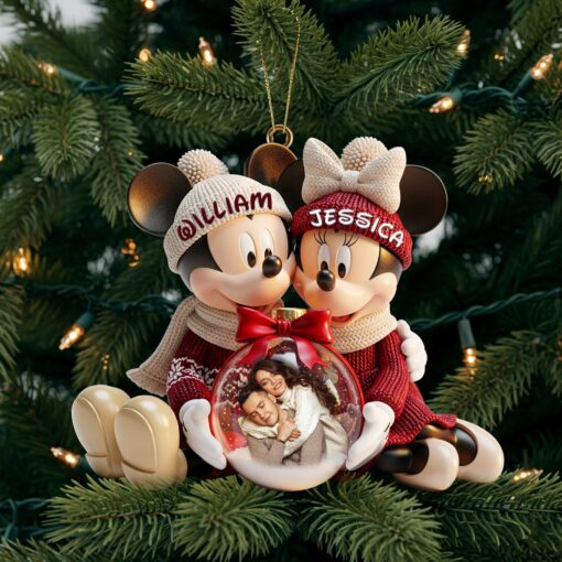 Snowy Embrace Couple Ornament - Personalized Custom Photo Gift For Couples 04PGLU031125 - Image 4
