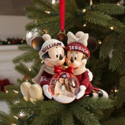 Alternative view of Snowy Embrace Couple Ornament - Personalized Custom Photo Gift For Couples 04PGLU031125