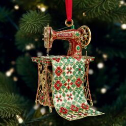 Sparkle Sewing Machine Ornament- Personalized Christmas Gifts For Sewing Lovers 05OHLU181025
