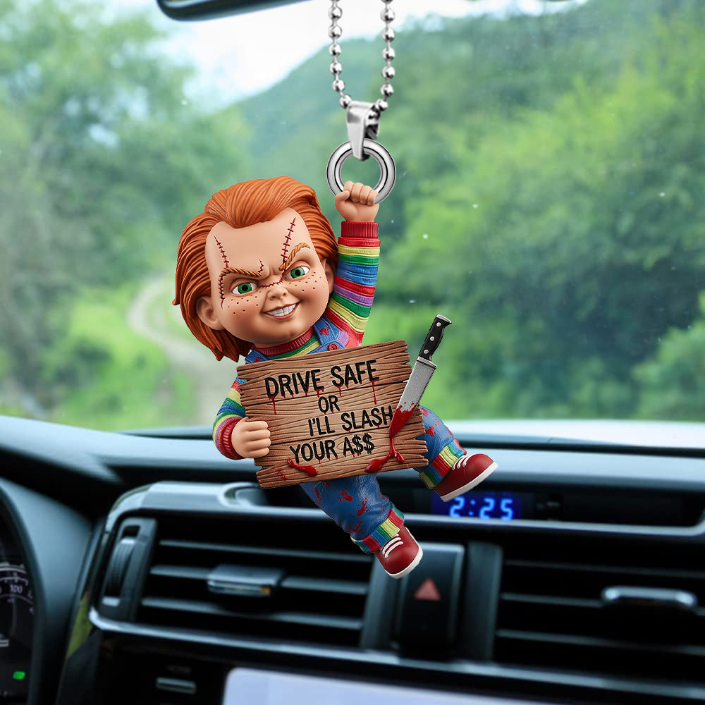 Alternative view of Spooky Characters Funny Gifts For Horror Fans Car Ornament 03qhtn290825
