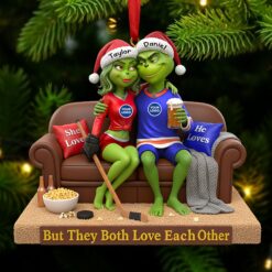 Alternative view of Sporty Green Couple Christmas Ornament - Personalized Gifts For Couple 05huti281025