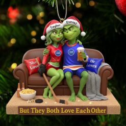 Sporty Green Couple Christmas Ornament - Personalized Gifts For Couple 05huti281025