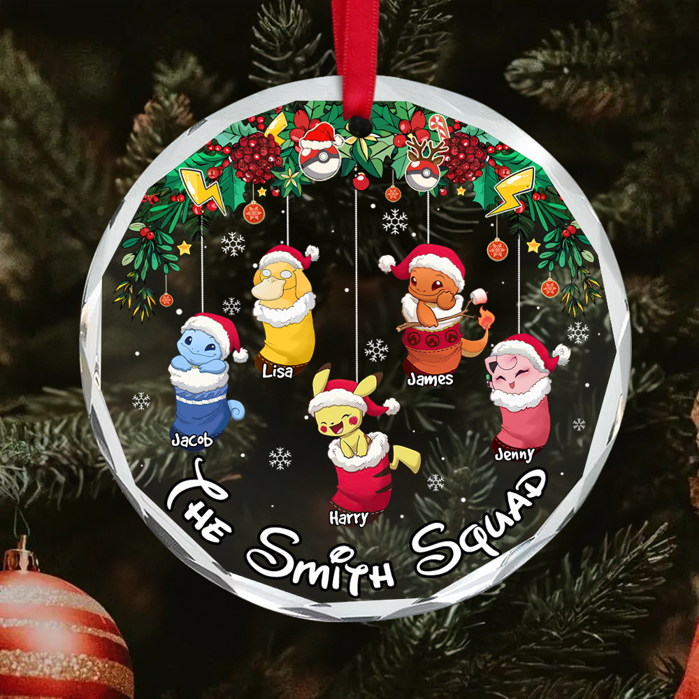 Stocking Family Ornament - Game Mascot Kids - Personalized Gifts For Game Family