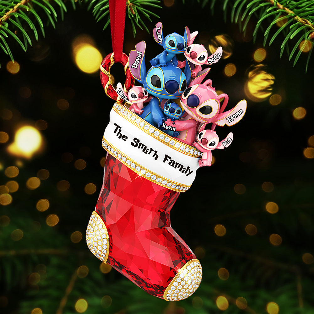 Stocking Family Ornament - Personalized Gifts For Family Christmas Ornament 01OHTA260925