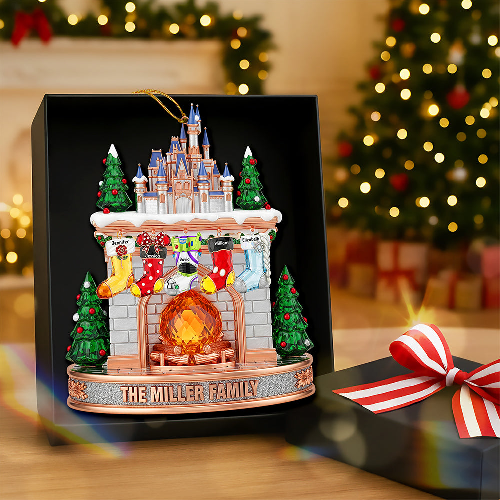 Alternative view of Stocking Fireplace Christmas Ornament - Personalized Gifts For Family 02naqn200925