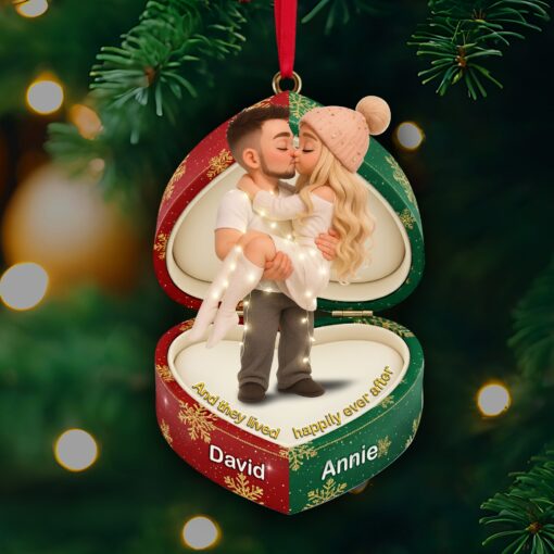 Sweet Box Couple Ornament - Personalized Custom Photo Gift For Couples 08PGLU240925 - Image 2