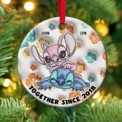 Alternative view of Sweet Cartoon Couple, Personalized 03NAPU261023 Ornament, Gift For Christmas