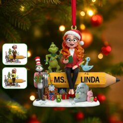 Alternative view of Teacher Acrylic Ornament - Personalized Gift For Teacher Christmas Ornament 03NAMG290925