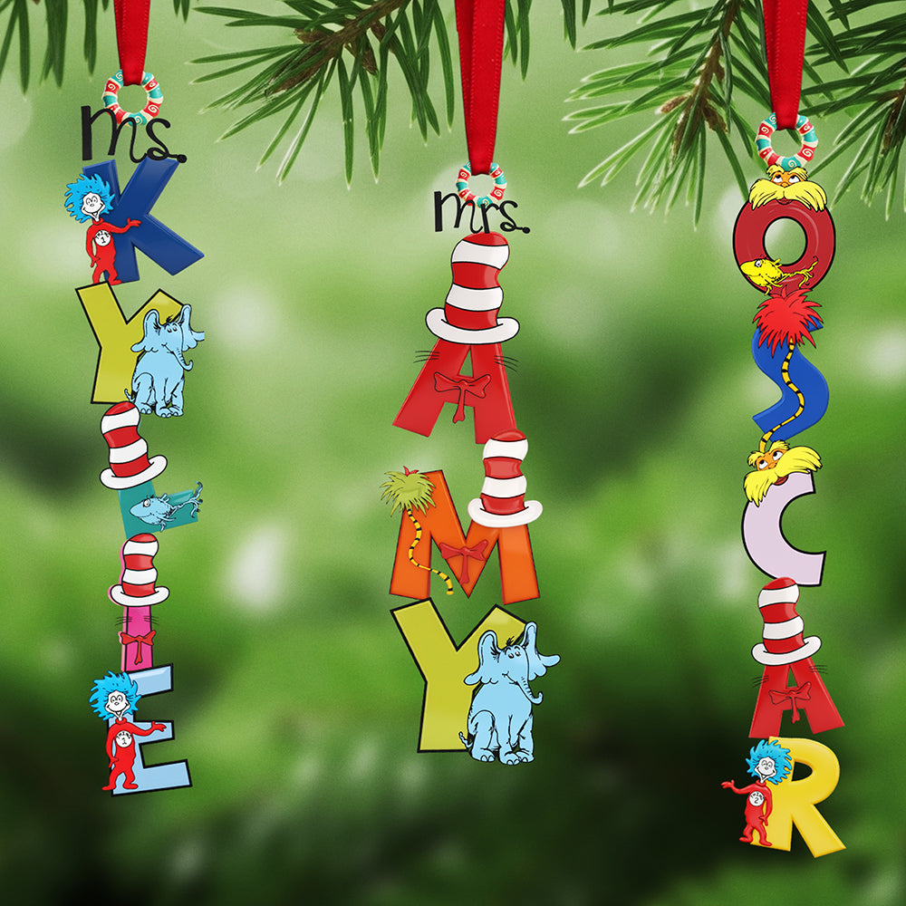 Teacher Alphabet Name Acrylic Ornament, Personalized Gifts For Christmas 02nata071125