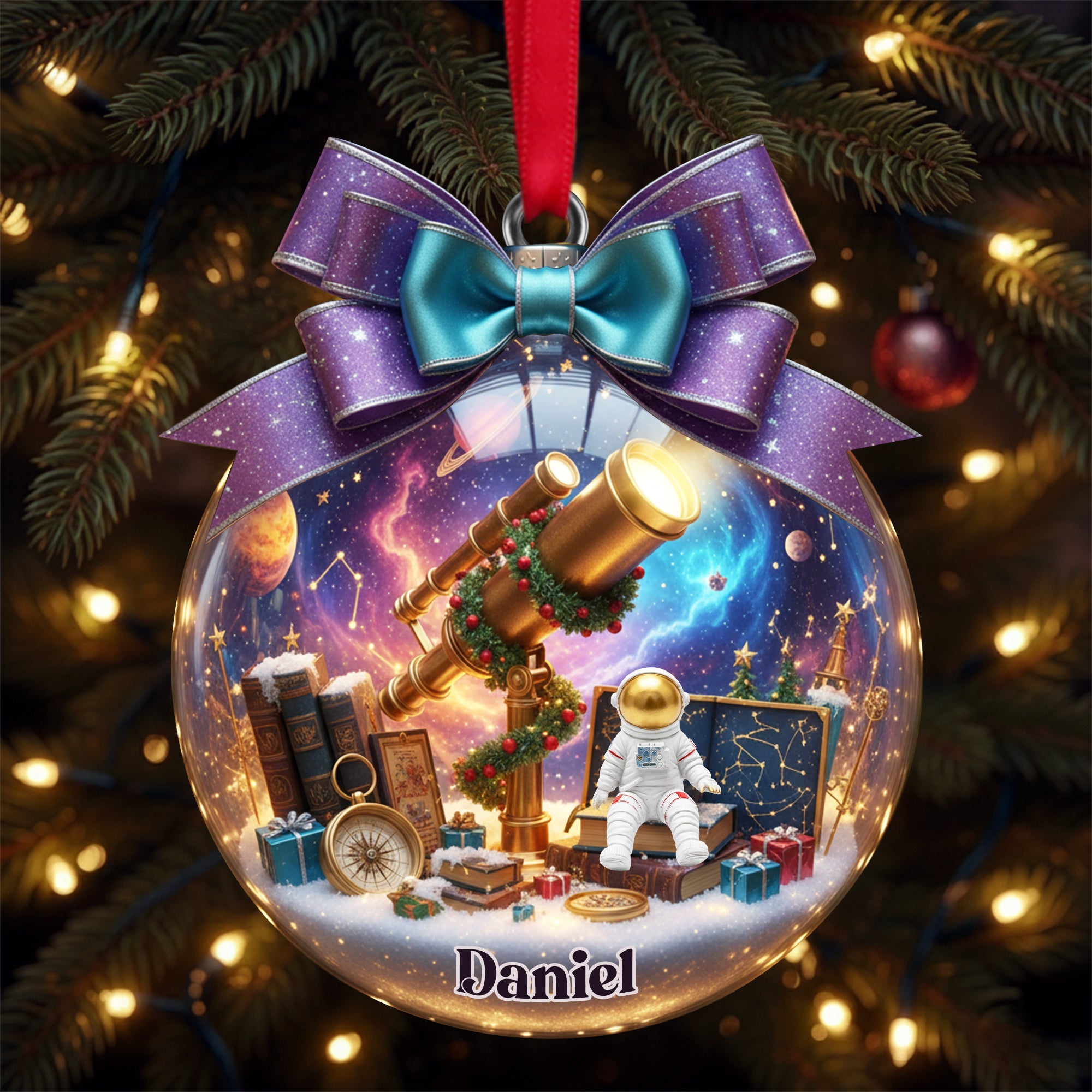 Alternative view of Telescope Night Sky Ornament - Personalized Gifts For Astronomy Lovers 05PALU071025