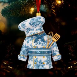 Alternative view of Toile de Jouy Christmas Ornament - Personalized Gift for Chefs 03pgqn181025