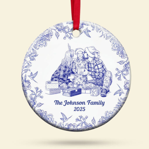 Toile De Jouy Family Ornament, Custom Photo Gifts For Family 03qhti150925 - Image 4