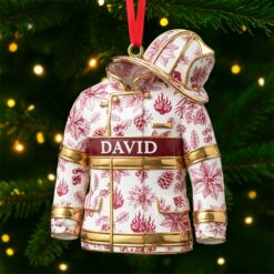 Toile de Jouy Firefighter Ornament - Personalized Gifts For Firefighter 02pgti101025