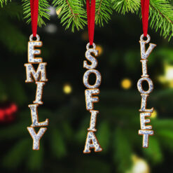 Alternative view of Toile de Jouy Gingerbread Alphabet Acrylic Ornament, Personalized Gifts For Christmas 03pgta251025
